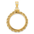 10k Rope & D/C 22.0mm x 1.9mm Screw Top Coin Bezel Pendant