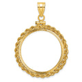 10k Rope & D/C 27.0mm x 2.35mm Screw Top Coin Bezel Pendant