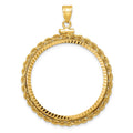 10k Rope & D/C 32.0mm x 2.85mm Screw Top Coin Bezel Pendant