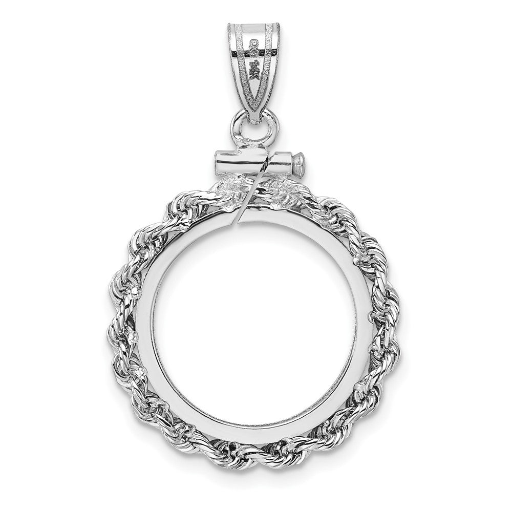 14kw Polished Rope 16.5mm x 1.35mm Screw Top Coin Bezel Pendant
