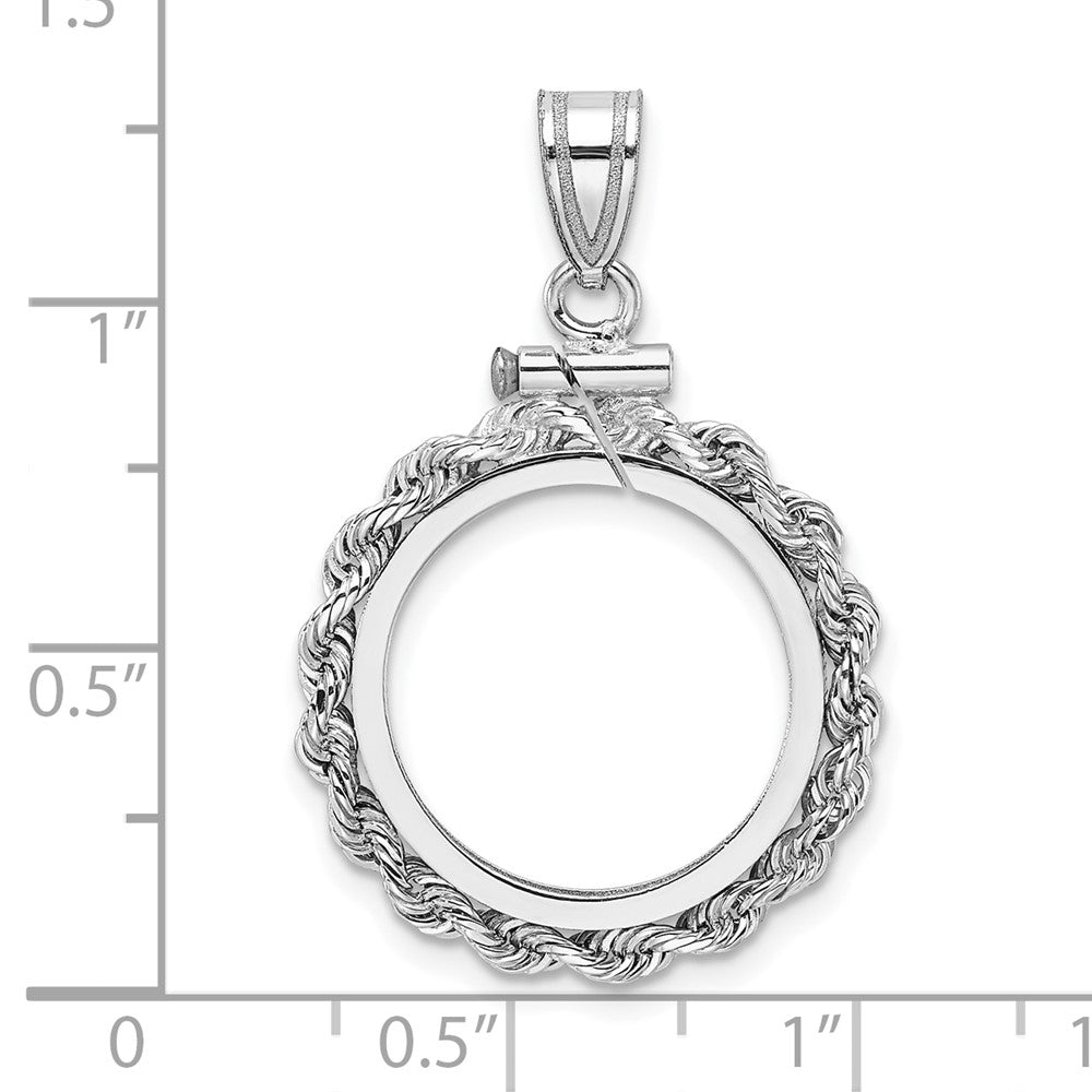 14kw Polished Rope 16.5mm x 1.35mm Screw Top Coin Bezel Pendant