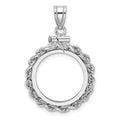 14kw Polished Rope 16.5mm x 1.35mm Screw Top Coin Bezel Pendant