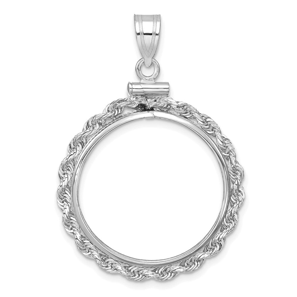 14kw Polished Rope 22.0mm x 1.9mm Screw Top Coin Bezel Pendant