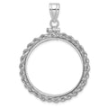 14kw Polished Rope 27.0mm x 2.35mm Screw Top Coin Bezel Pendant