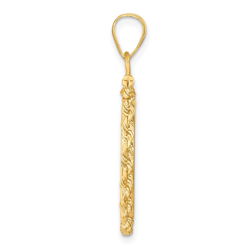 14k Polished Rope 17.8mm x 1.35mm Screw Top Coin Bezel Pendant