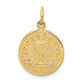 14K Satin and Polished Communion Charm