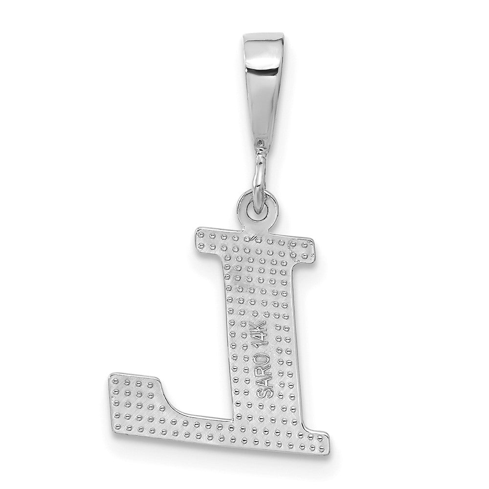 14kw Textured Initial L Charm
