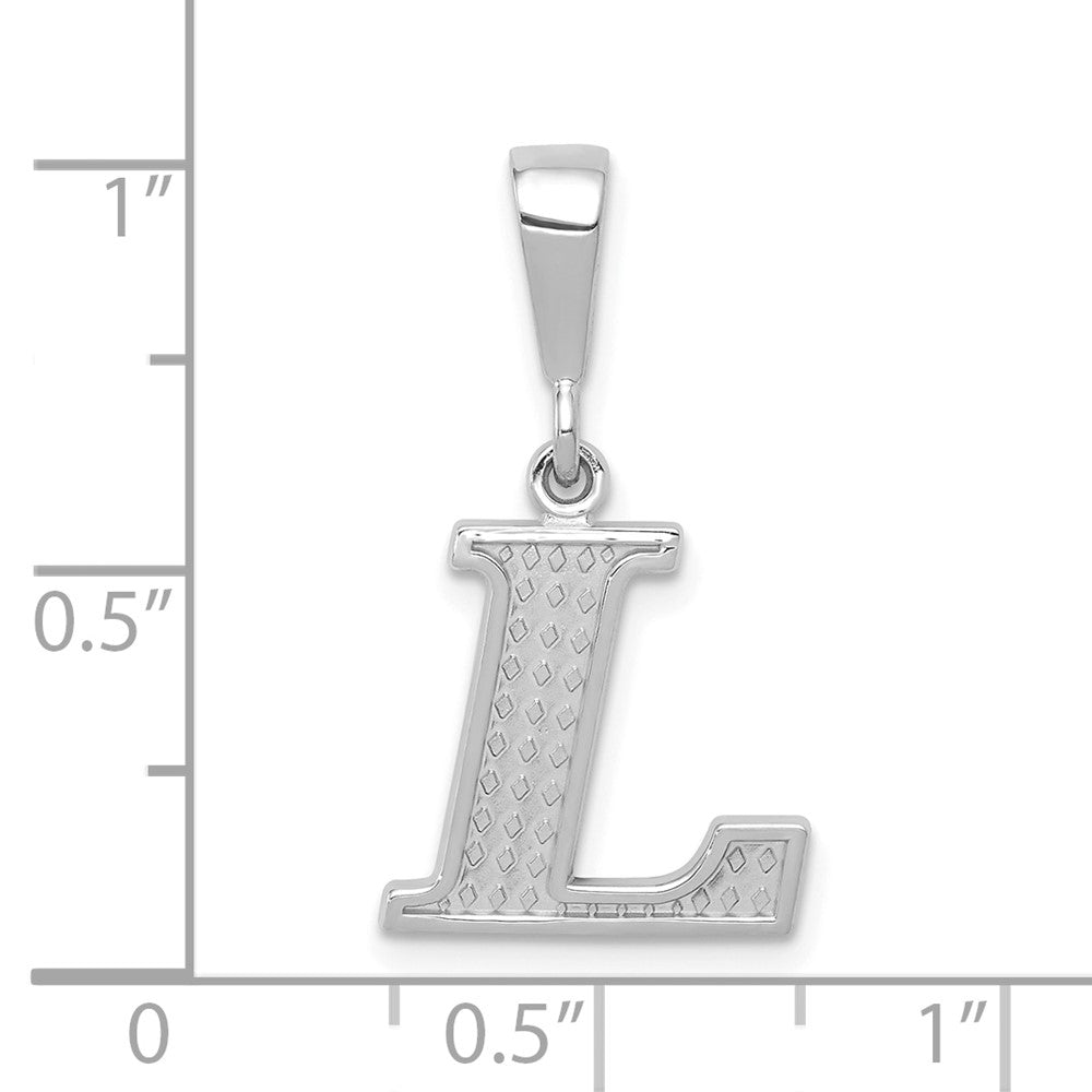 14kw Textured Initial L Charm