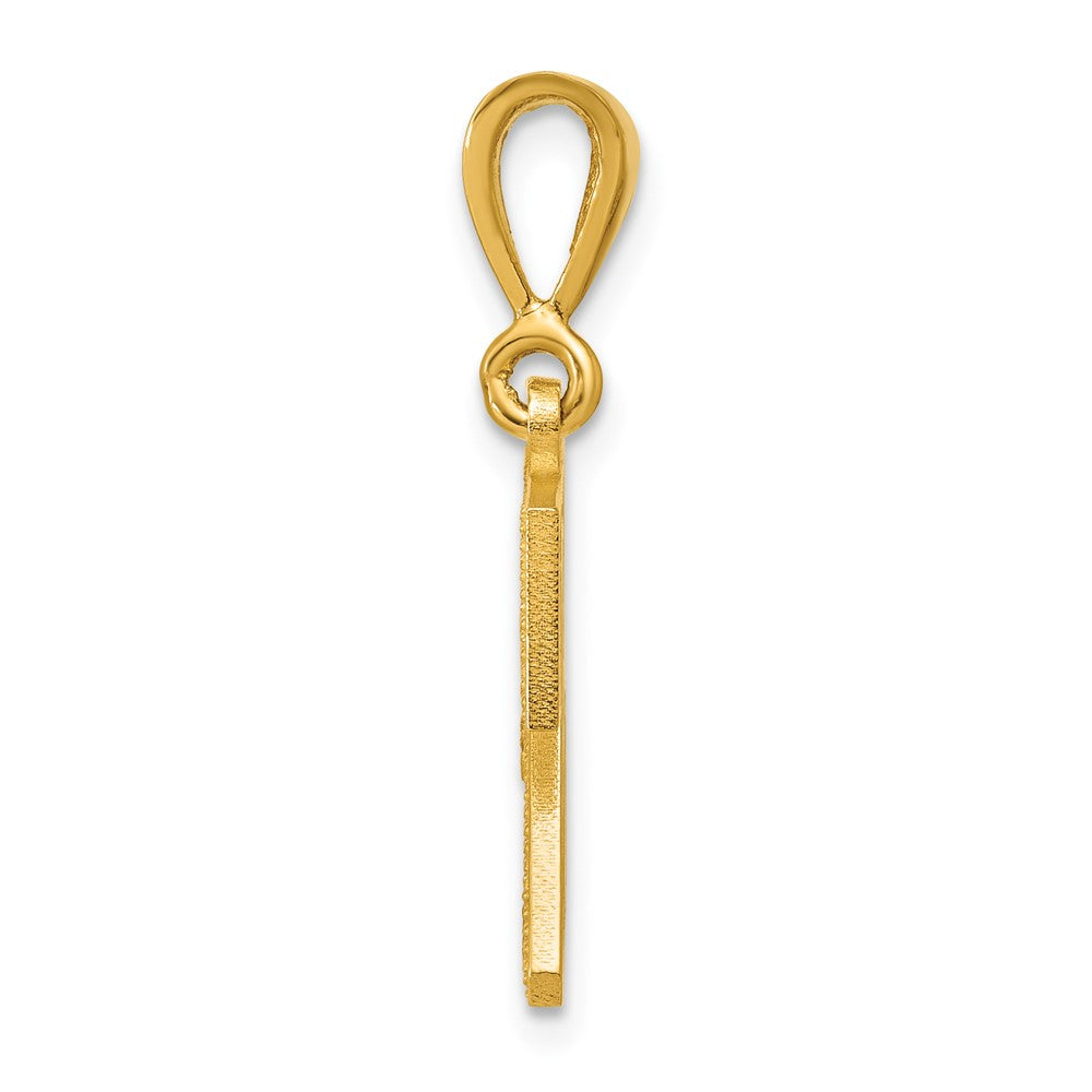 14k Textured Initial Z Charm