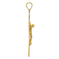 14K Satin Diamond-Cut Crucifix Pendant