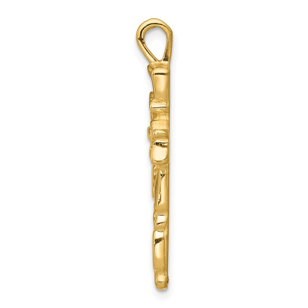 14K Nugget Cross Pendant