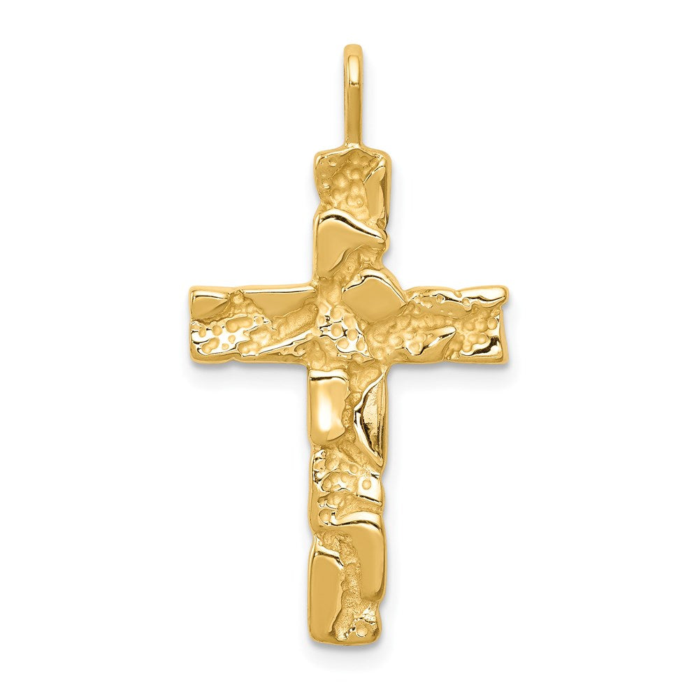 14K Nugget Cross Pendant