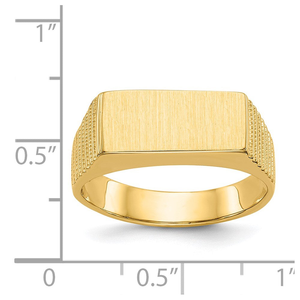 14k 15.0x7.0mm Open Back Mens Signet Ring