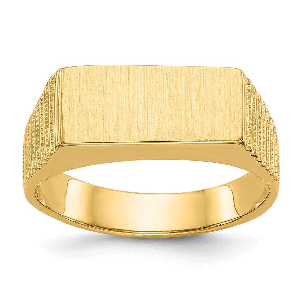 14k 15.0x7.0mm Open Back Mens Signet Ring