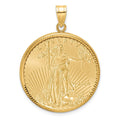 10k Polish D/C Mounted 1/2oz American Eagle Prong Coin Bezel Pendant