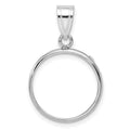 14k White Gold Polished 16.5mm Prong Coin Bezel Pendant