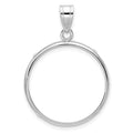 14k White Gold Polished 22.0mm Prong Coin Bezel Pendant