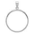 14k White Gold Polished 27.0mm Prong Coin Bezel Pendant