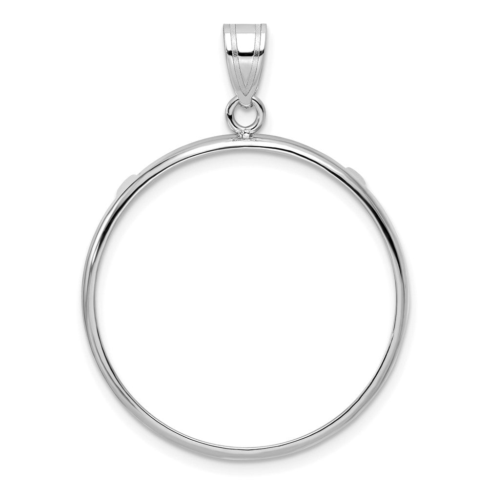 14k White Gold Polished 27.0mm Prong Coin Bezel Pendant