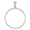 14k White Gold Polished 32.7mm Prong Coin Bezel Pendant