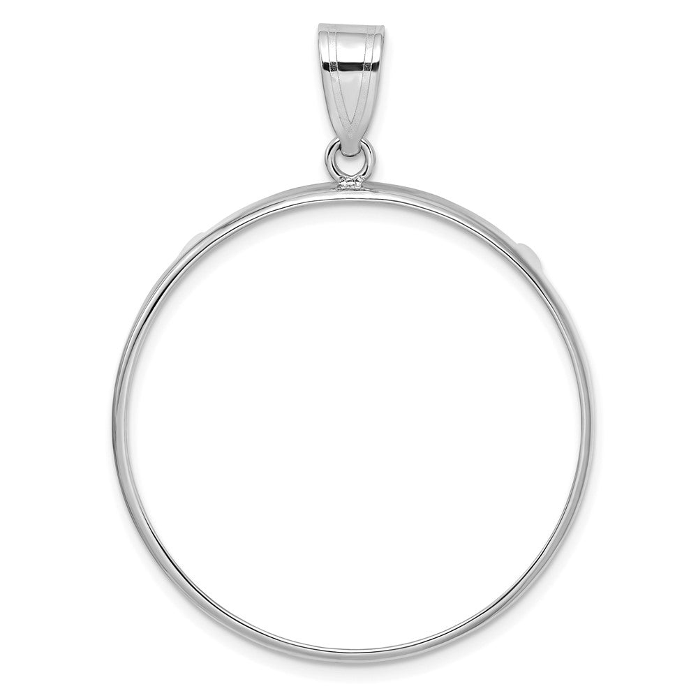 14k White Gold Polished 32.7mm Prong Coin Bezel Pendant