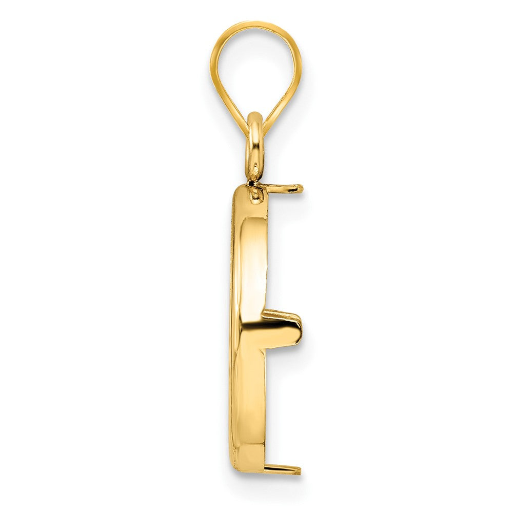 14k Polished 14.0mm Prong Coin Bezel Pendant