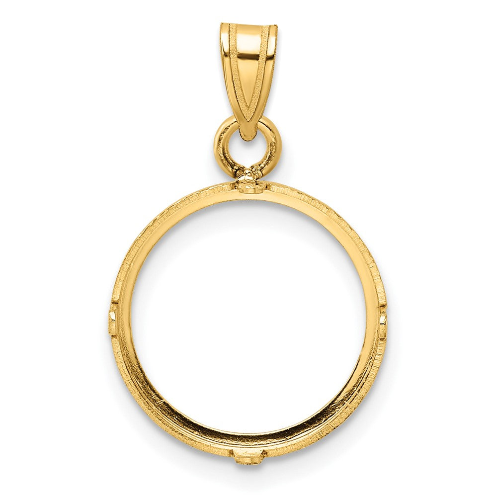 14k Polished 14.0mm Prong Coin Bezel Pendant