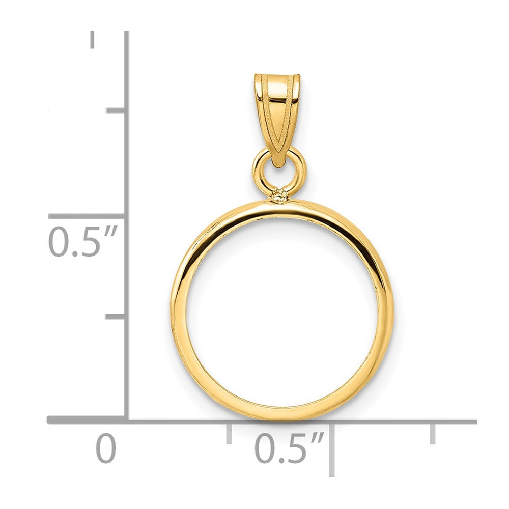 14k Polished 14.0mm Prong Coin Bezel Pendant