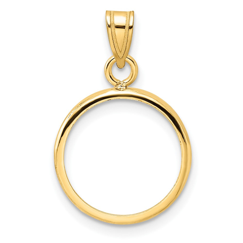 14k Polished 14.0mm Prong Coin Bezel Pendant