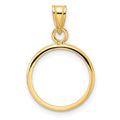 10k Polished 14.0mm Prong Coin Bezel Pendant