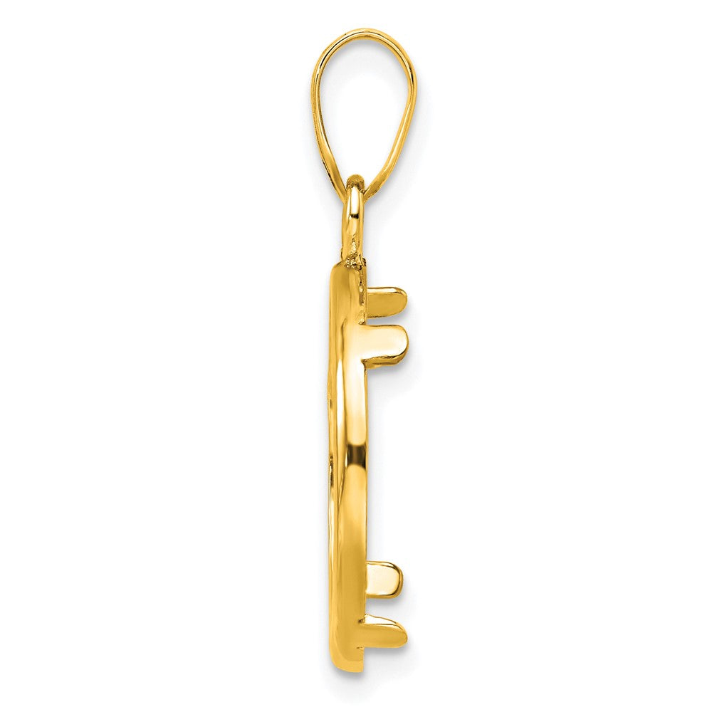 14k Polished 16.5mm Prong Coin Bezel Pendant