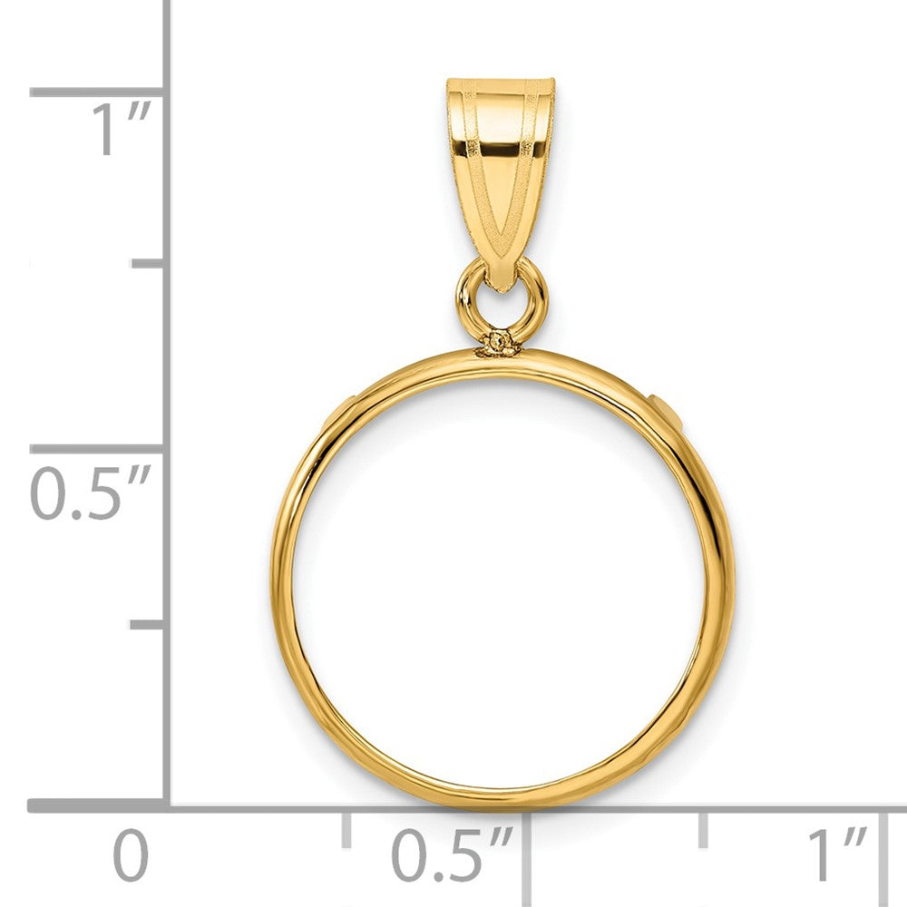 14k Polished 16.5mm Prong Coin Bezel Pendant