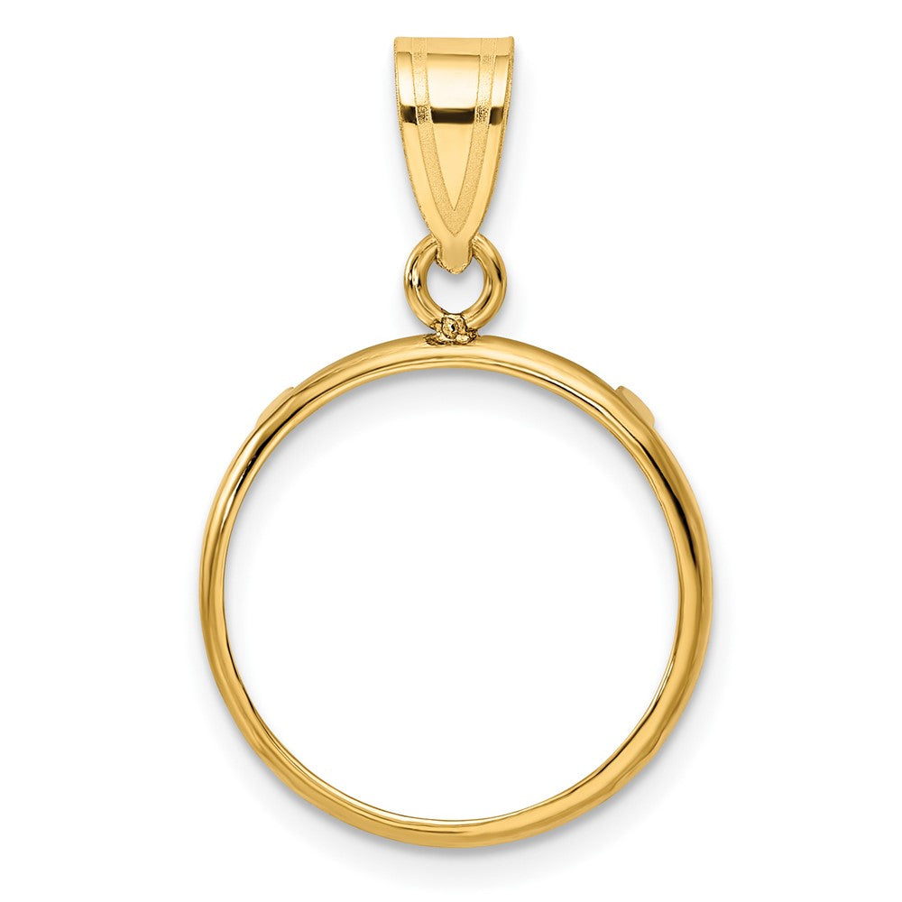 10k Polished 16.5mm Prong Coin Bezel Pendant