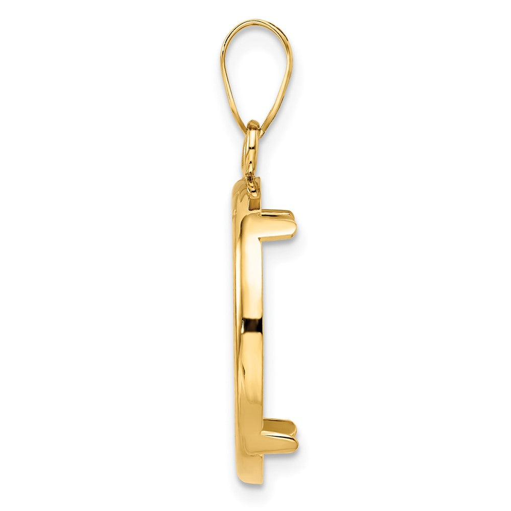 14k Polished 18.0mm Prong Coin Bezel Pendant