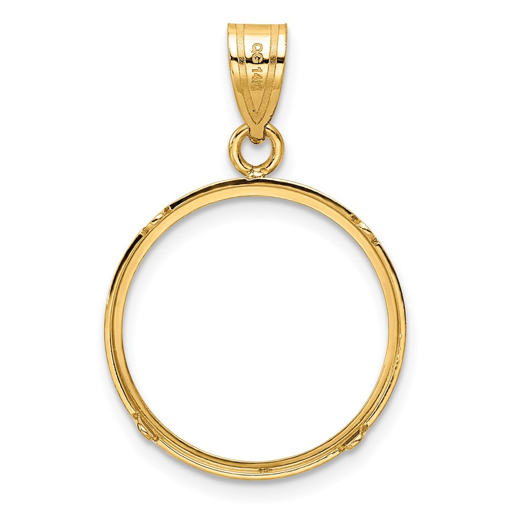 14k Polished 18.0mm Prong Coin Bezel Pendant