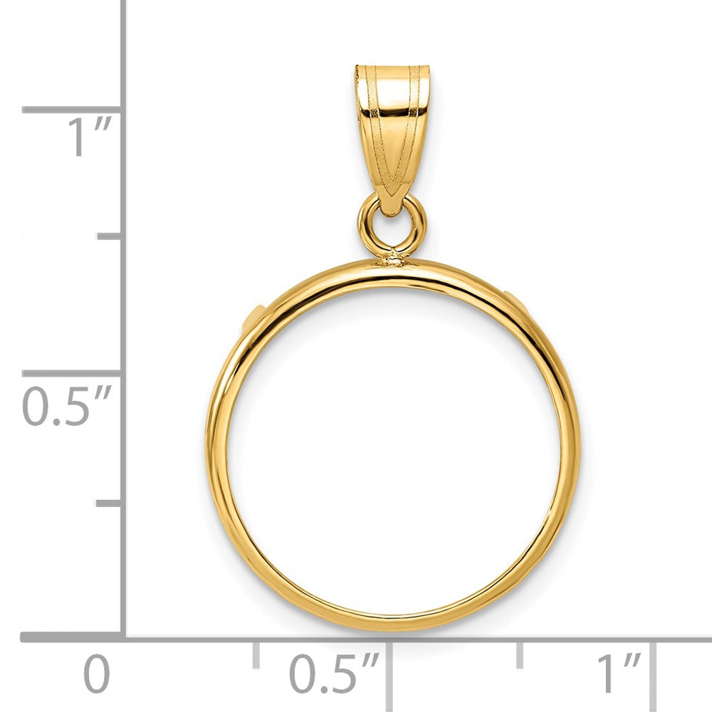 14k Polished 18.0mm Prong Coin Bezel Pendant