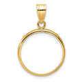 14k Polished 18.0mm Prong Coin Bezel Pendant