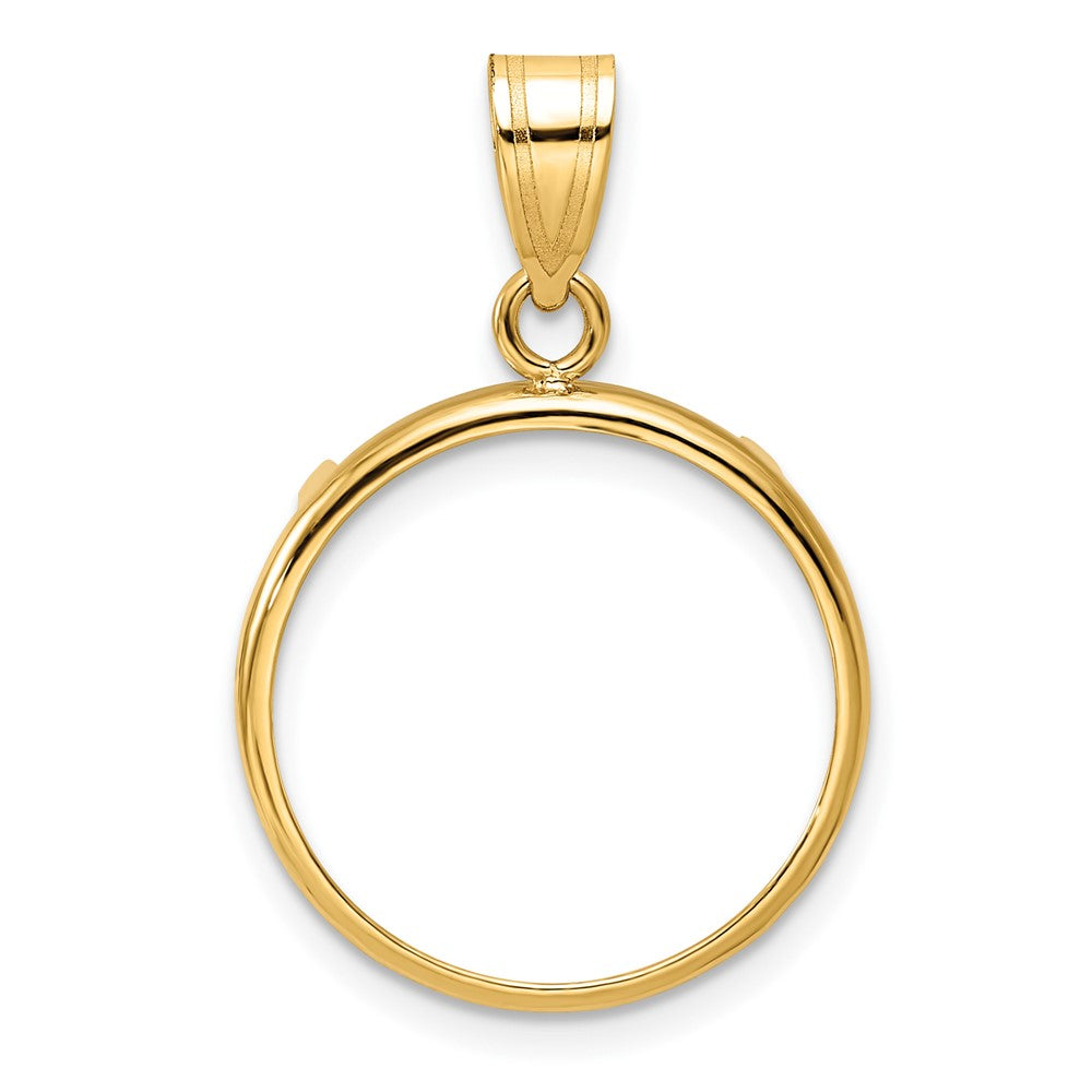 10k Polished 18.0mm Prong Coin Bezel Pendant