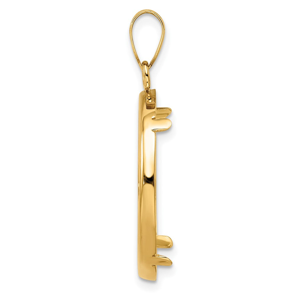 14k Polished 22.0mm Prong Coin Bezel Pendant