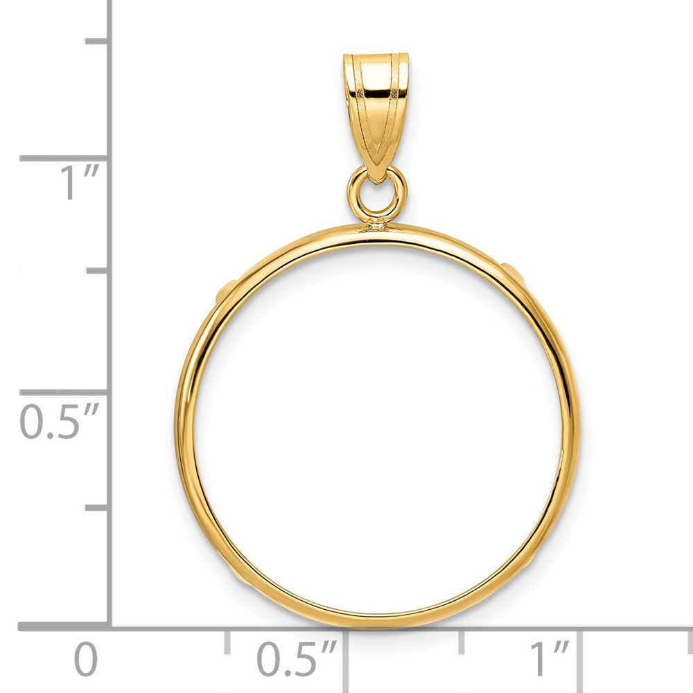 14k Polished 22.0mm Prong Coin Bezel Pendant