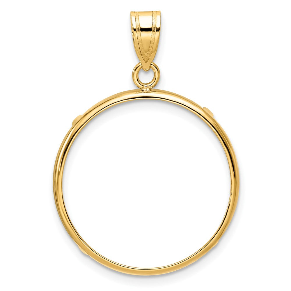 14k Polished 22.0mm Prong Coin Bezel Pendant