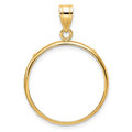 10k Polished 22.0mm Prong Coin Bezel Pendant