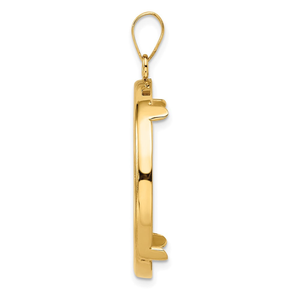 14k Polished 27.0mm Prong Coin Bezel Pendant