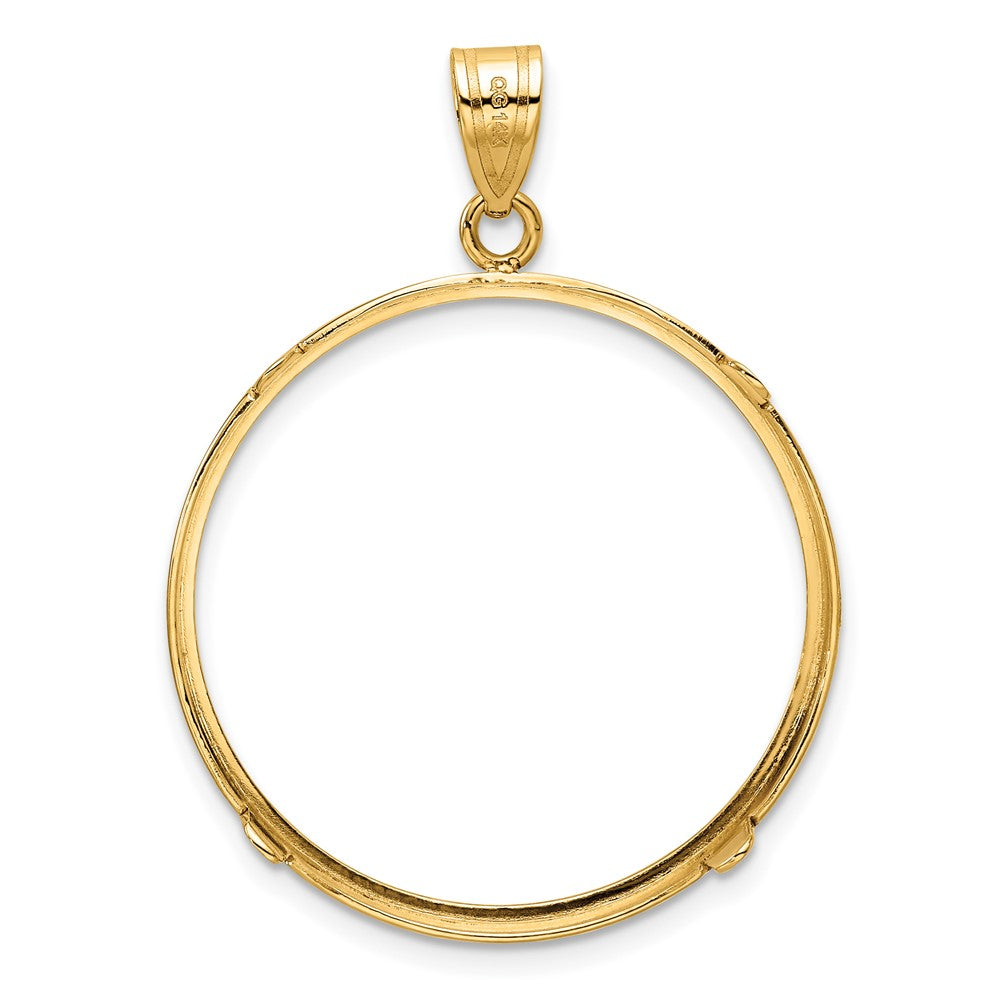 14k Polished 27.0mm Prong Coin Bezel Pendant