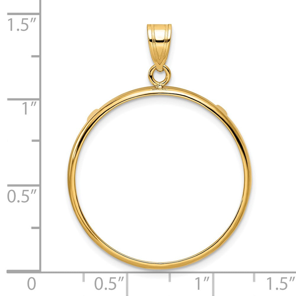 14k Polished 27.0mm Prong Coin Bezel Pendant