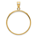 14k Polished 27.0mm Prong Coin Bezel Pendant