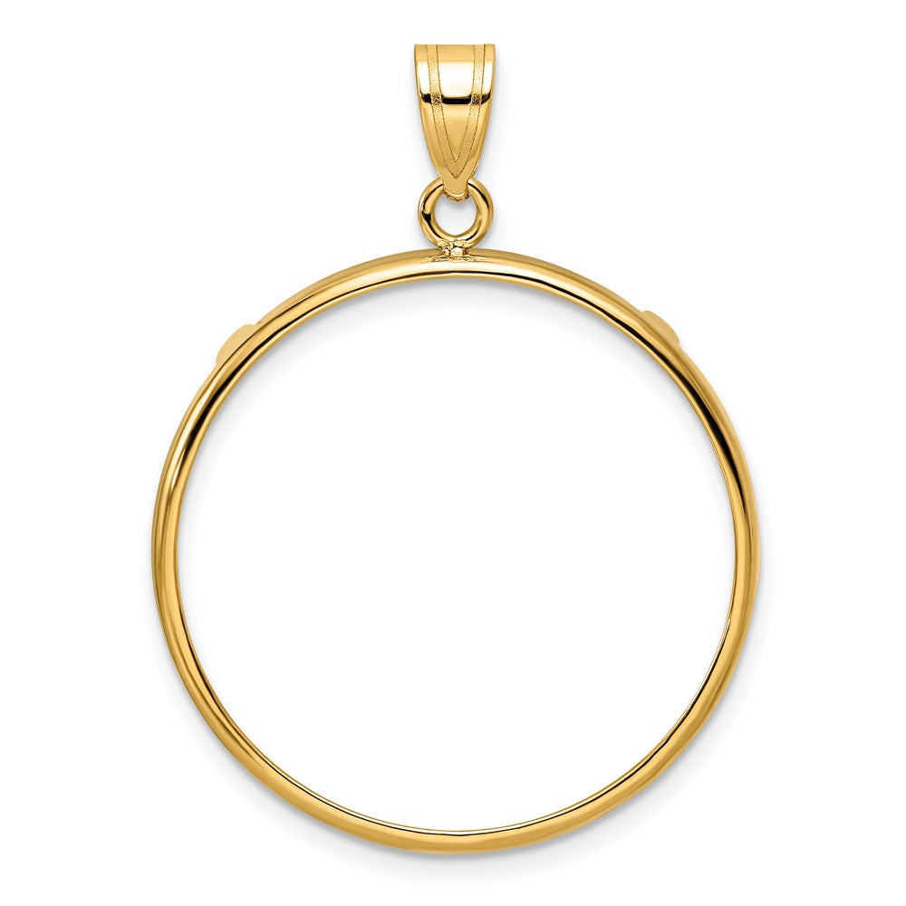 14k Polished 27.0mm Prong Coin Bezel Pendant