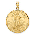 10k Polished Mounted 1/2oz American Eagle Prong Coin Bezel Pendant