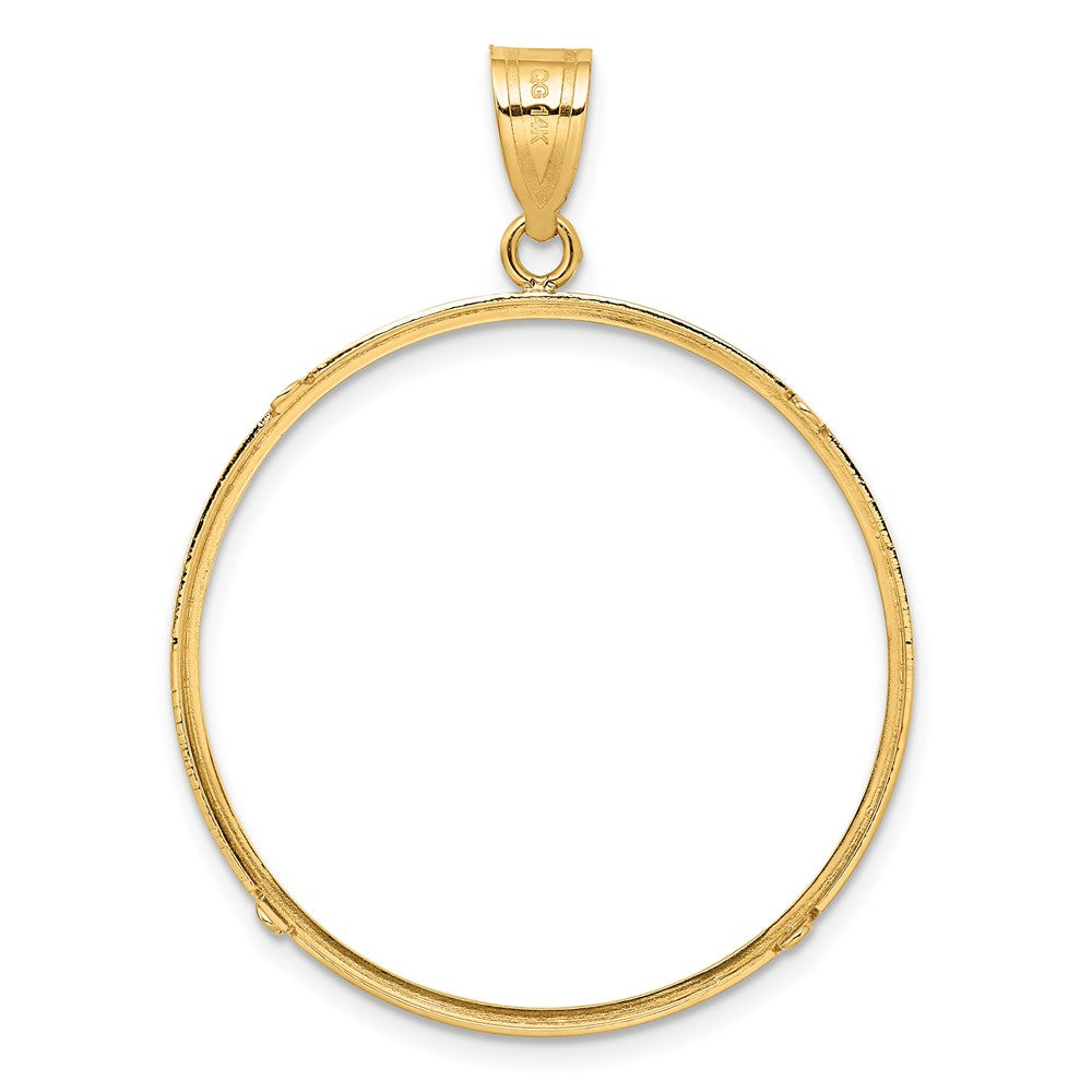 14k Polished 32.0mm Prong Coin Bezel Pendant