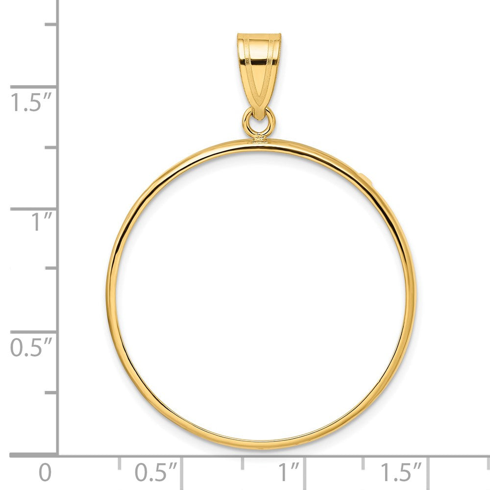14k Polished 32.0mm Prong Coin Bezel Pendant
